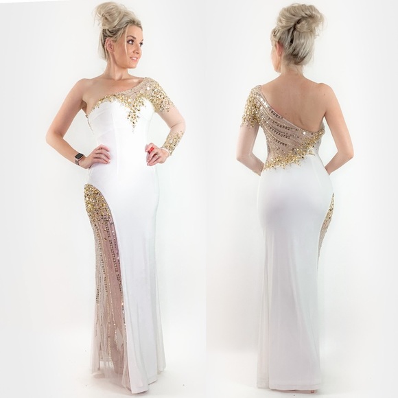 Cinderella Divine Dresses & Skirts - White Fitted Pageant Evening Gown Prom Dress